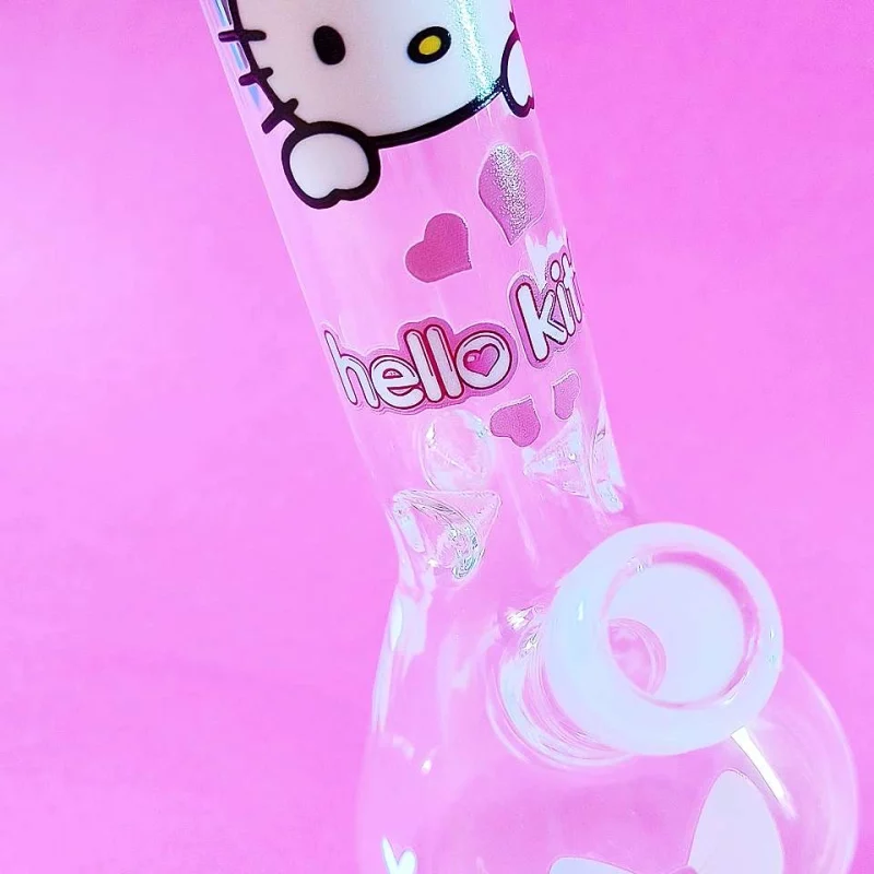 8" Hello Kitty Pink Love Glass Beaker Bong