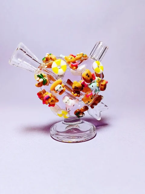 2.7" Hello Kitty Pink Mini Heart Bubbler