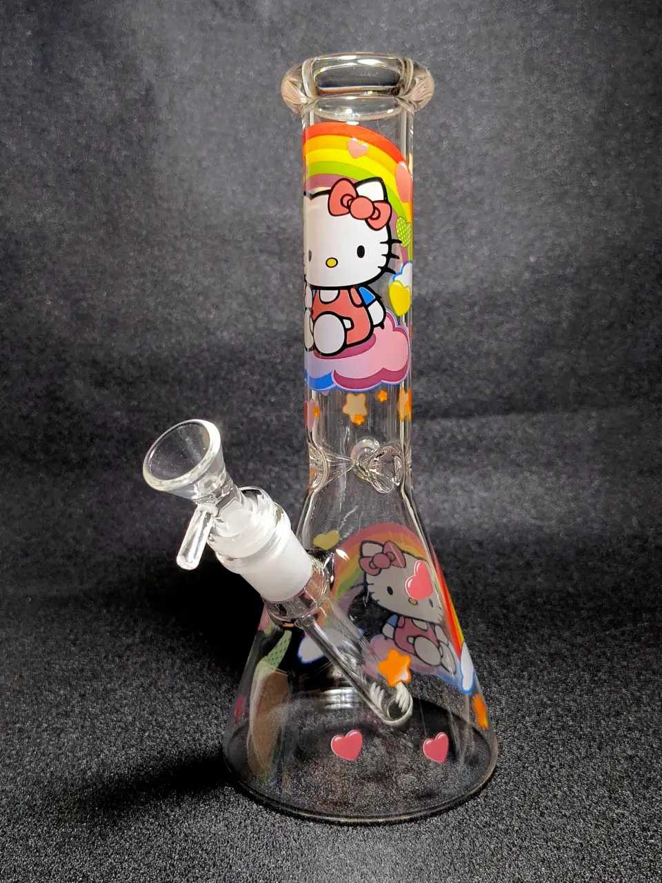 Hello Kitty Sanrio Rainbow Cloud Heart Beaker Glass Bong