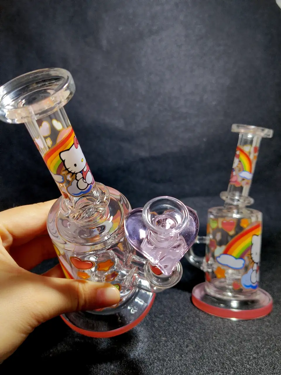Hello Kitty Sanrio Rainbow Heart Mini Bong | Cloudy Love
