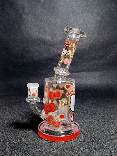 Hello Kitty Red Bow Hearts Mini Bong /Dab Rig Hello Kitty Red Bow Hearts Mini Bong /Dab Rig
