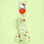 8" Hello Kitty Red Hearts Beaker Glass Bong