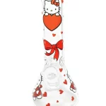 8" Hello Kitty Red Hearts Beaker Glass Bong