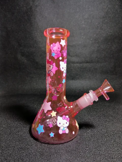 Hello Kitty Sanrio Starry Sky Pink Beaker Glass Bong Hello Kitty Sanrio Starry Sky Pink Beaker Glass Bong