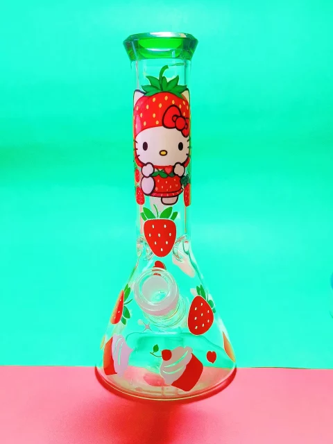 9" Hello Kitty Strawberry Beaker Base Bong