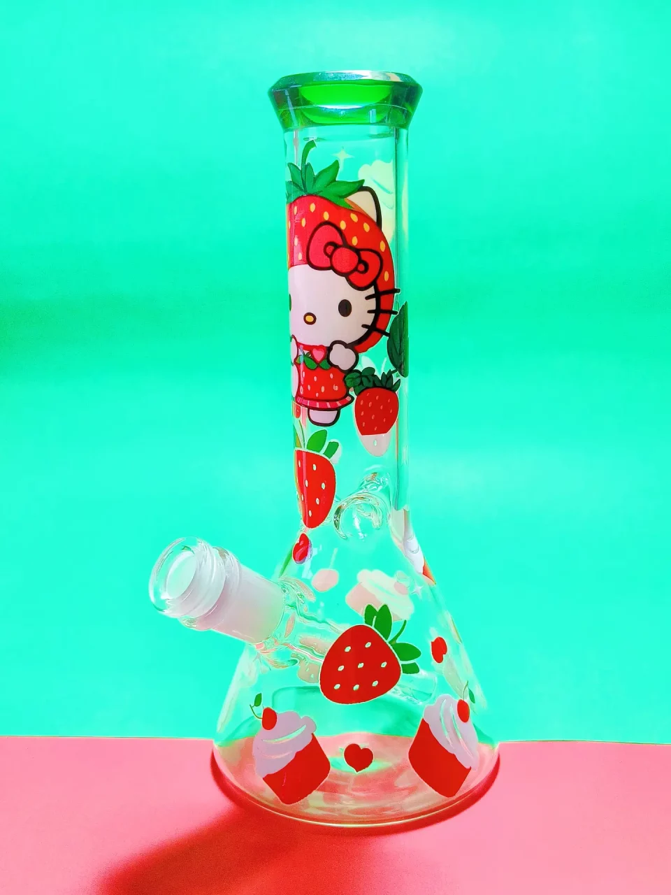 9" Hello Kitty Strawberry Beaker Base Bong