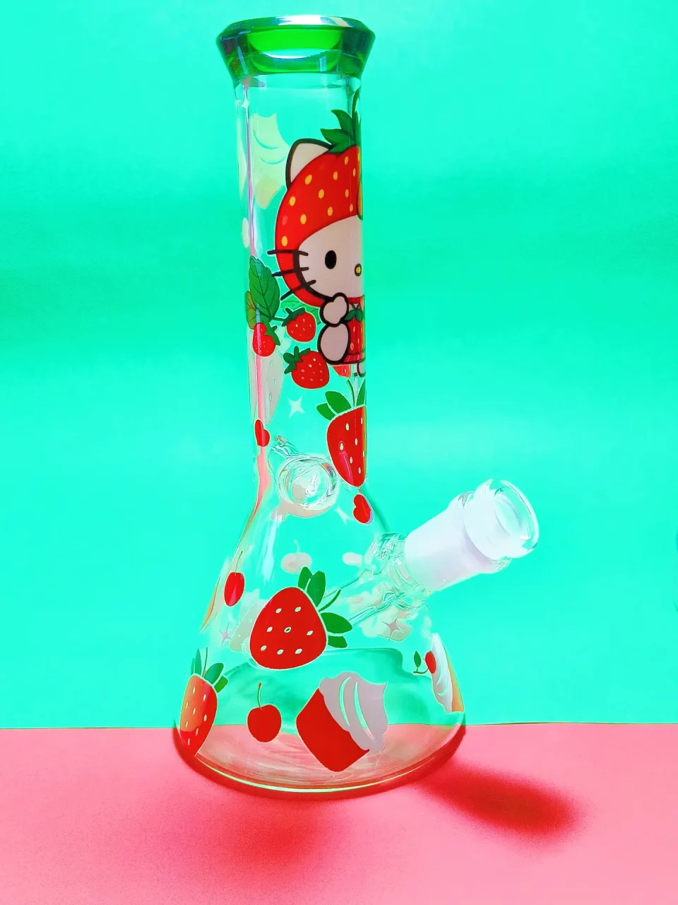 9" Hello Kitty Strawberry Beaker Base Bong