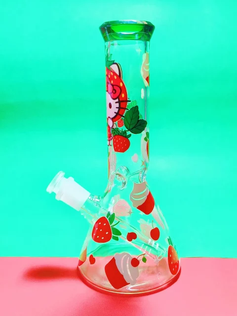 9″ Hello Kitty Strawberry Beaker Base Bong 9" Hello Kitty Strawberry Beaker Base Bong