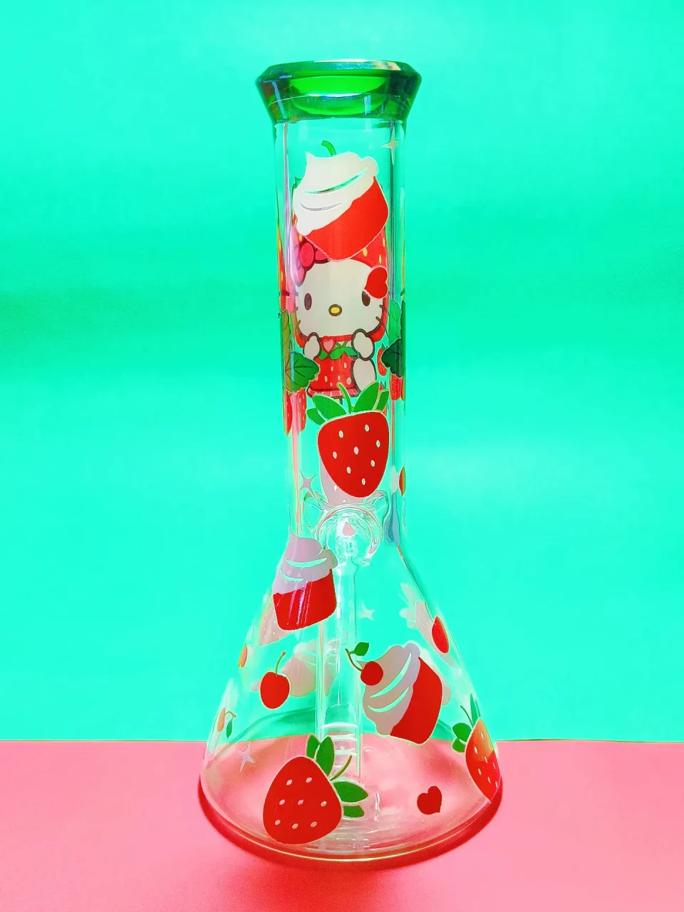 9" Hello Kitty Strawberry Beaker Base Bong