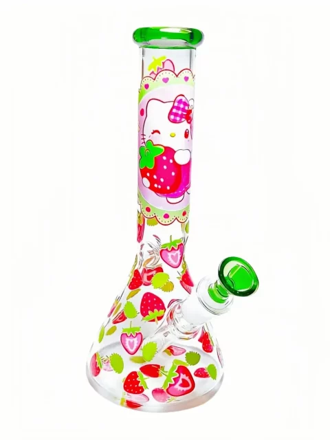 10" Hello Kitty Strawberry Garden Beaker Glass Bong