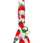 10" Hello Kitty Strawberry Sweet & Fun Beaker Glass Bong