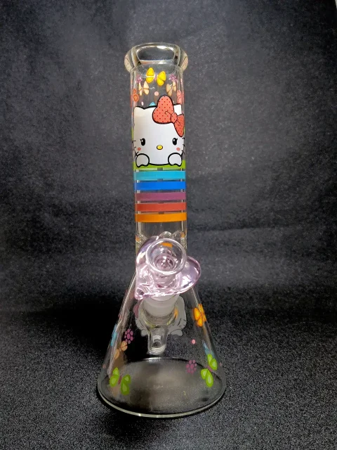 Hello Kitty Sweet Rainbow Butterfly Beaker Glass Bong