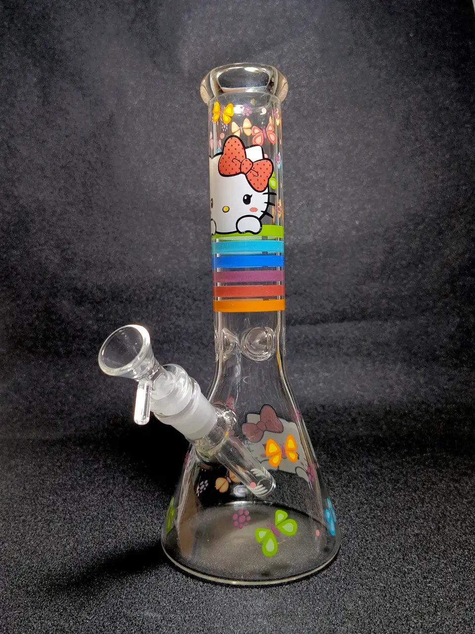 Hello Kitty Sweet Rainbow Butterfly Beaker Glass Bong
