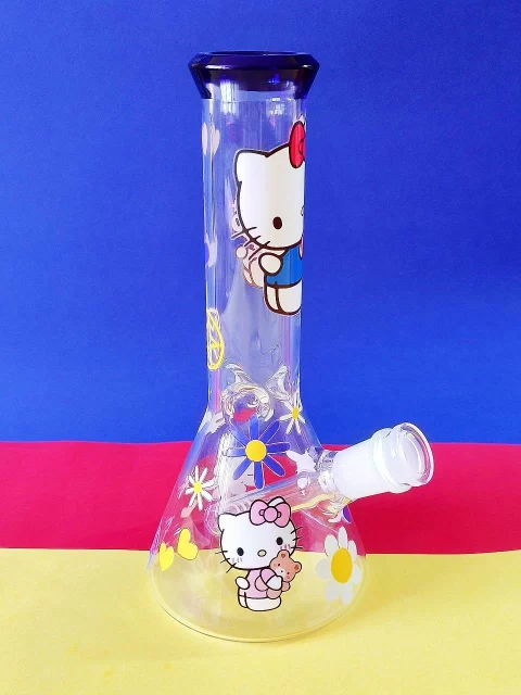 9" Hello Kitty with Bear Glass Beaker Bong