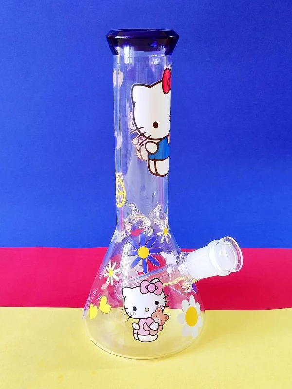 9" Hello Kitty with Bear Glass Beaker Bong