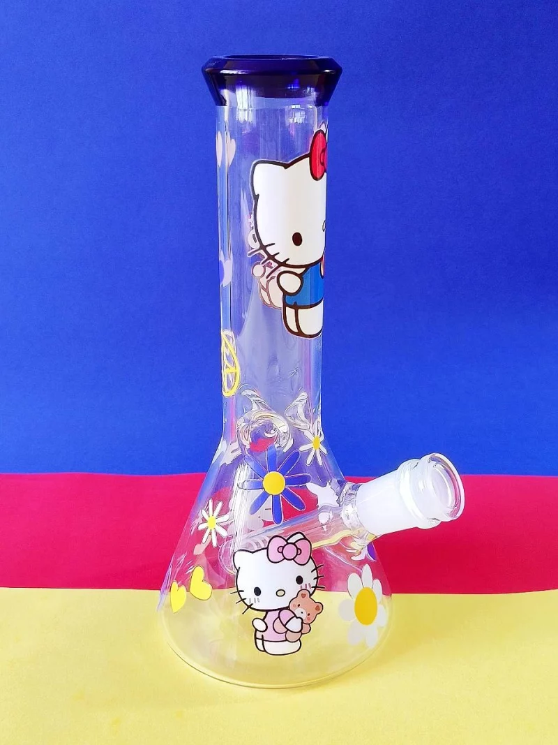 9" Hello Kitty with Bear Glass Beaker Bong