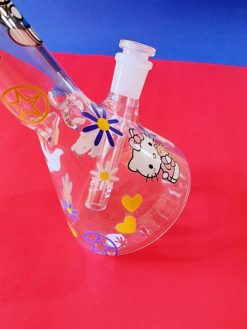 9" Hello Kitty with Bear Glass Beaker Bong