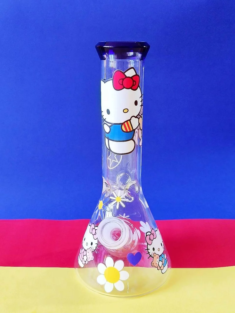 9" Hello Kitty with Bear Glass Beaker Bong