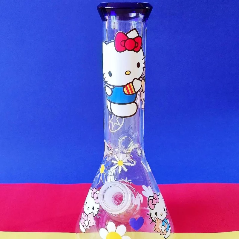 9" Hello Kitty with Bear Glass Beaker Bong