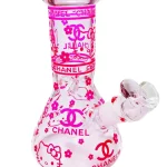 8" 5mm Hello Kitty x Chanel Pink Beaker Glass Bong