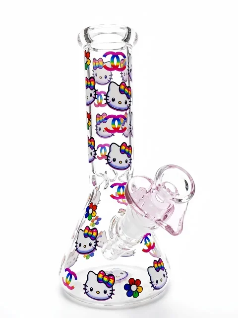 8" Hello Kitty x Chanel Rainbow Beaker Glass Bong
