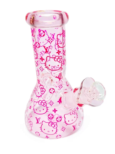 8" 5mm Hello Kitty x LV Monogram Beaker Glass Bong