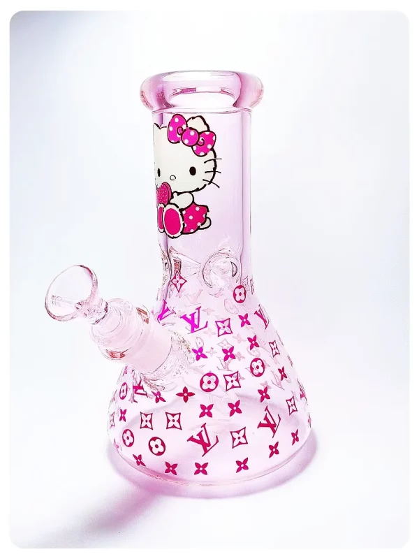 8" 5mm Hello Kitty x LV Pink Beaker Glass Bong
