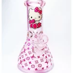 8" 5mm Hello Kitty x LV Pink Beaker Glass Bong