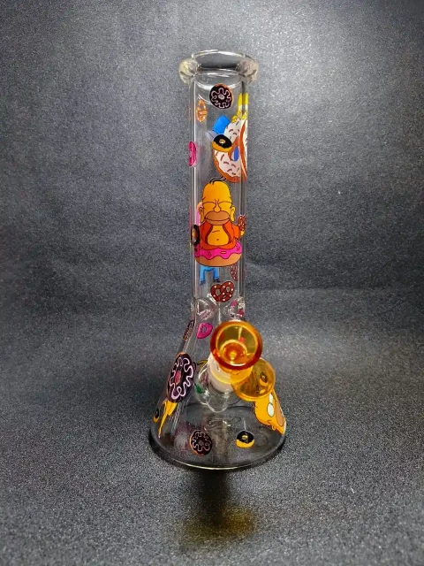 10" Homer Simpson Donut Madness Beaker Glass Bong