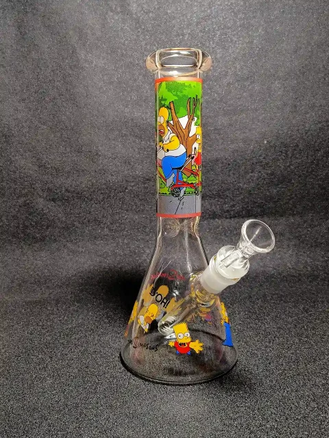10" Homer Simpson & Family The Simpsons D'OH! Biking Beaker Glass Bong