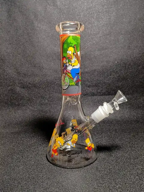 10″ Homer Simpson & Family The Simpsons D’OH! Biking Beaker Glass Bong 10" Homer Simpson & Family The Simpsons D'OH! Biking Beaker Glass Bong