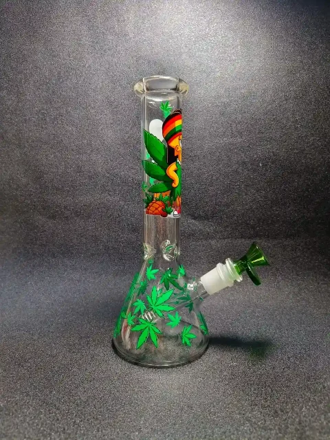 Lisa Simpson Green Leaf Beaker Glass Bong Lisa Simpson Green Leaf Beaker Glass Bong