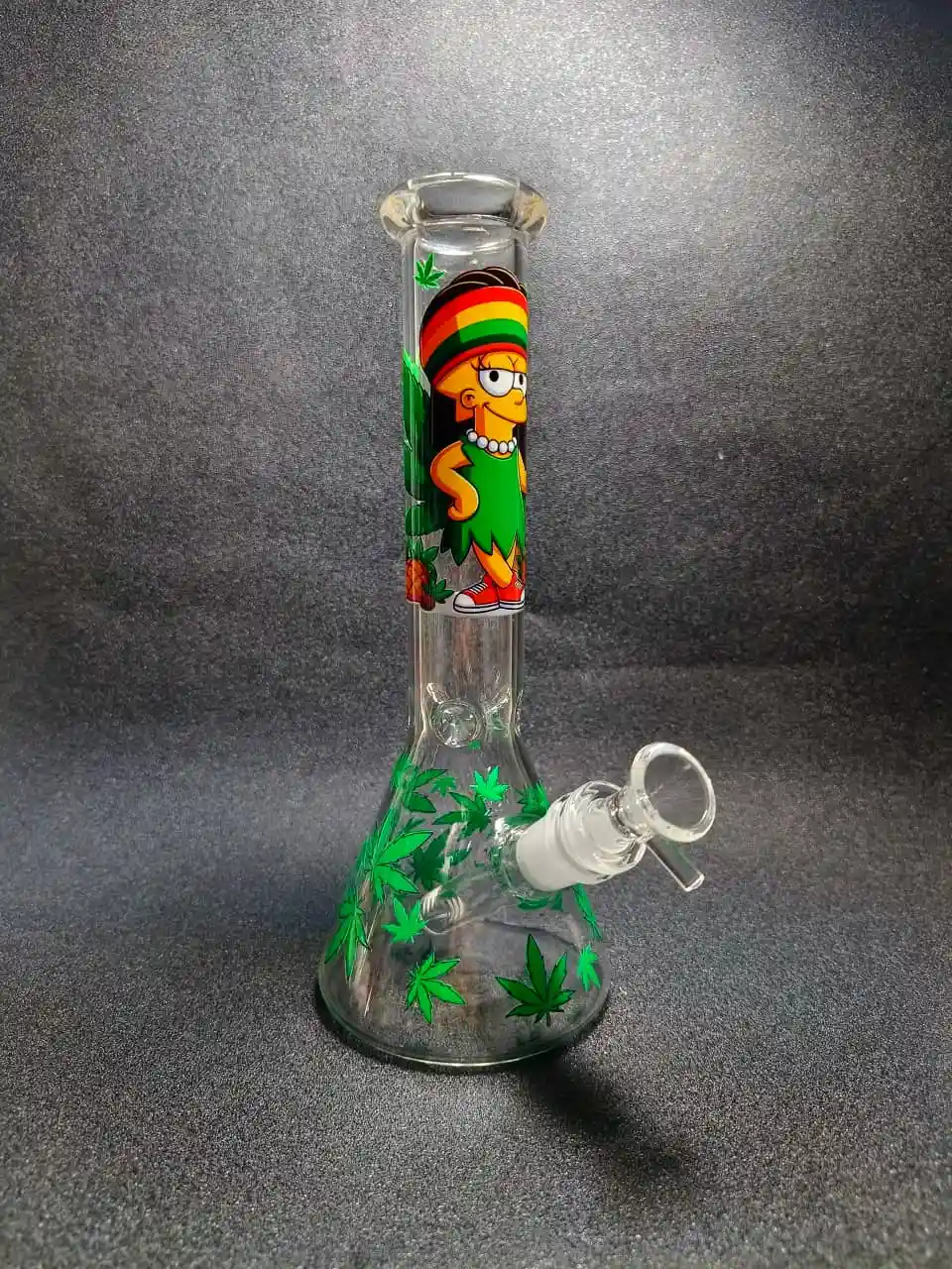 Lisa Simpson Green Leaf Beaker Glass Bong