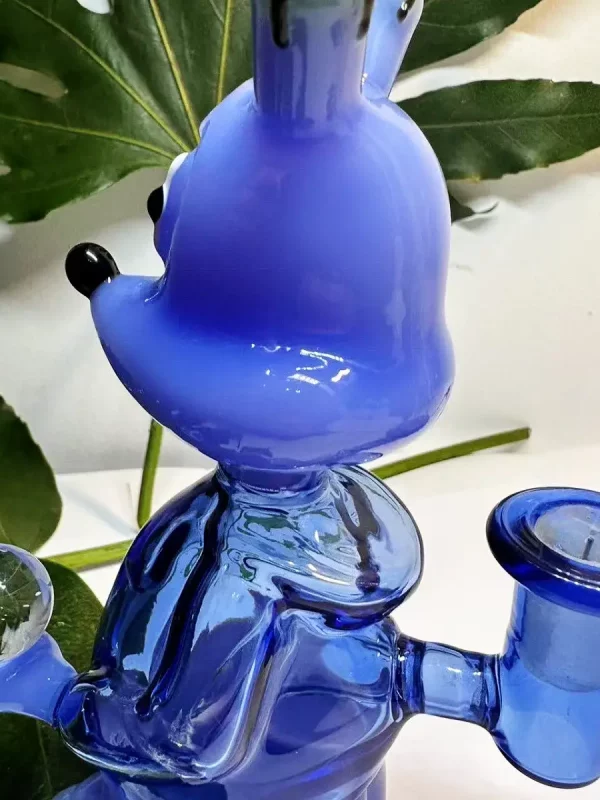 6" Honey Bear Dab Rig Blue Glass Bong