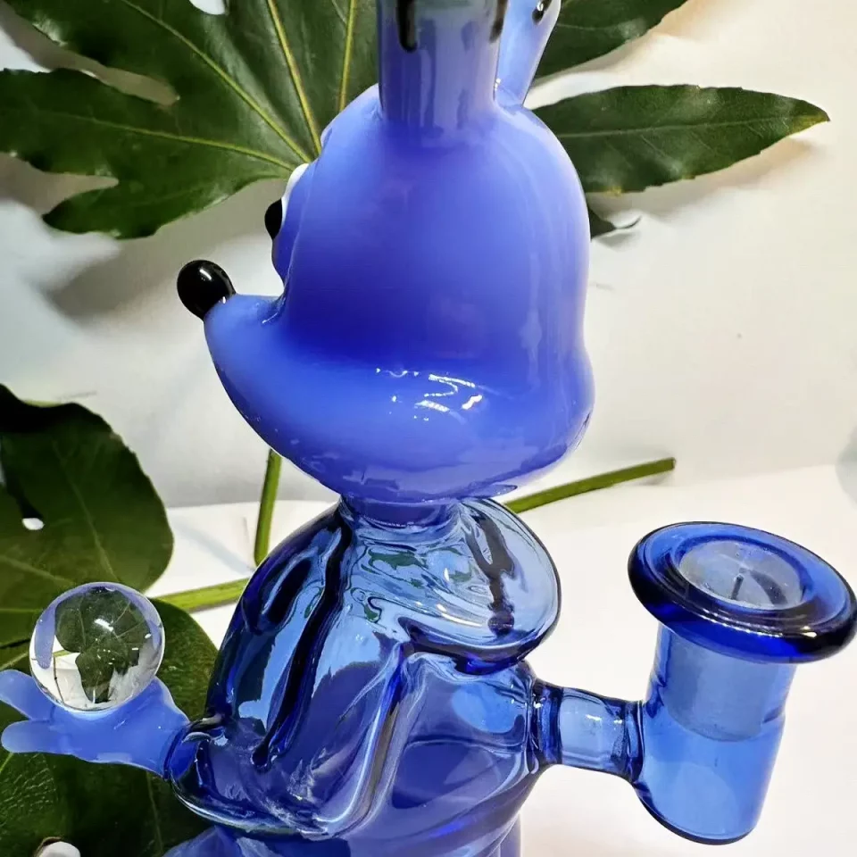 6" Honey Bear Dab Rig Blue Glass Bong