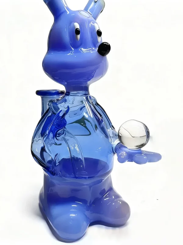 6" Honey Bear Dab Rig Blue Glass Bong