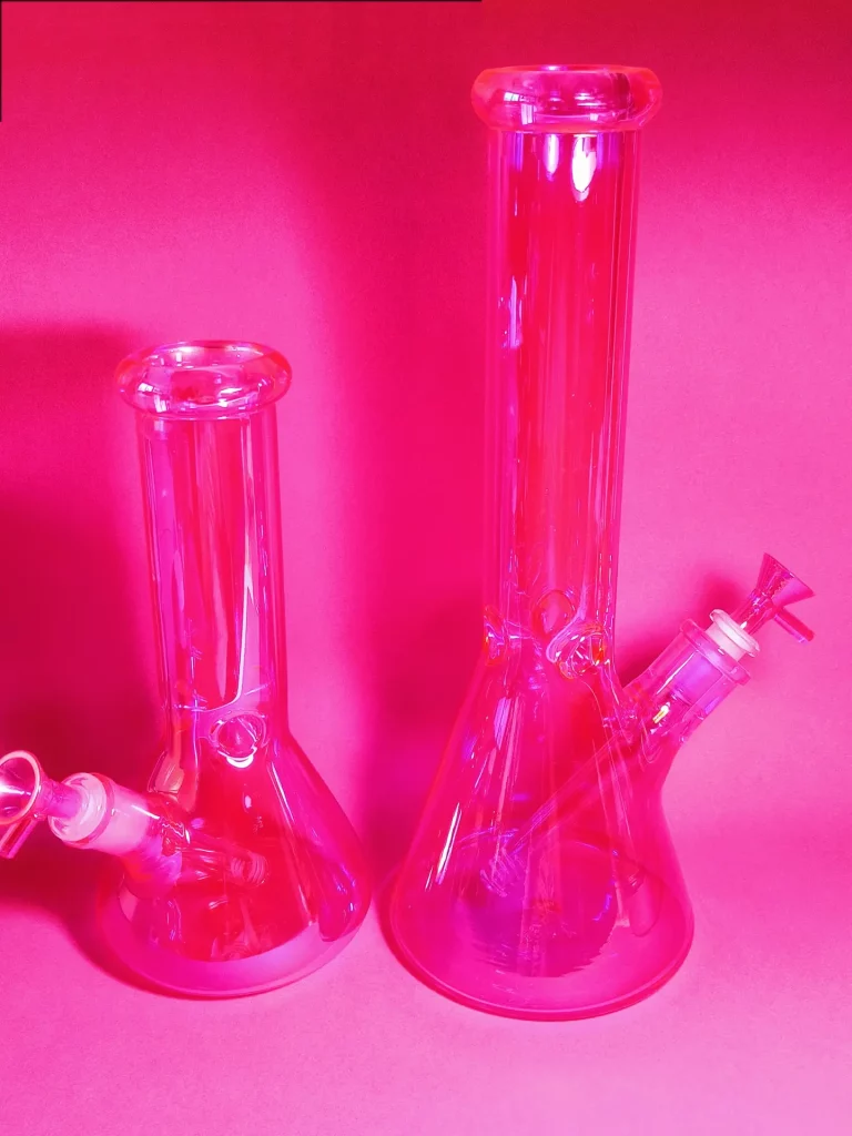 10" Hot Pink Iridescent Beaker Bong – Sparkle Edition