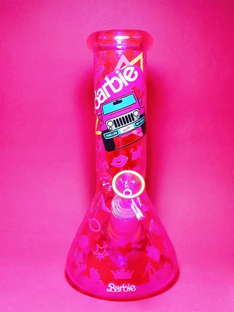 10″ 5mm Hot Pink Iridescent Bong | Drive to Barbie’s Dream House