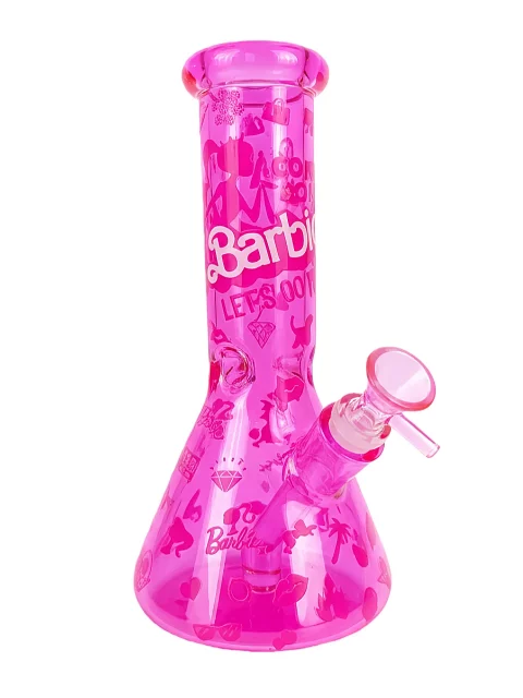 10″ Hot Pink Iridescent Sparkling Barbie Silhouette Bong