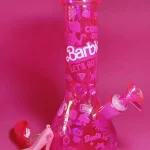 10″ Hot Pink Iridescent Sparkling Barbie Silhouette Bong