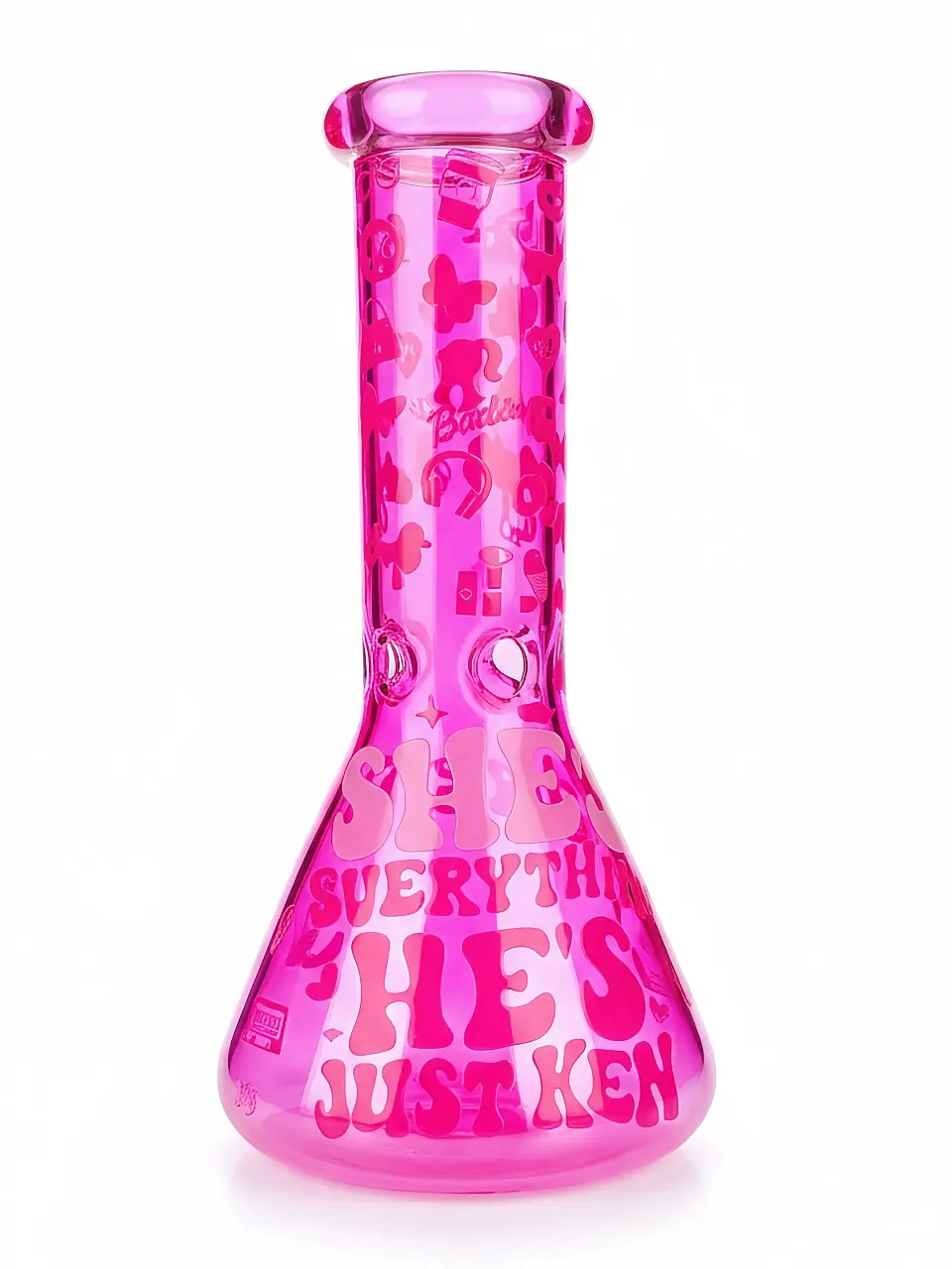 10″ Hot Pink Iridescent Sparkling Barbie Silhouette Bong