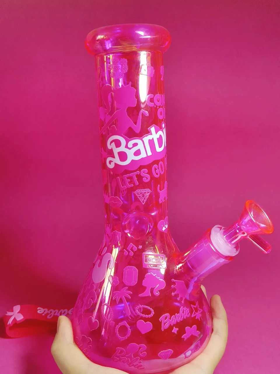 Hot Pink Iridescent Sparkling Barbie Bong