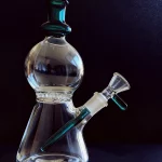 7" Hourglass Glass Bong with Honeycomb Perc