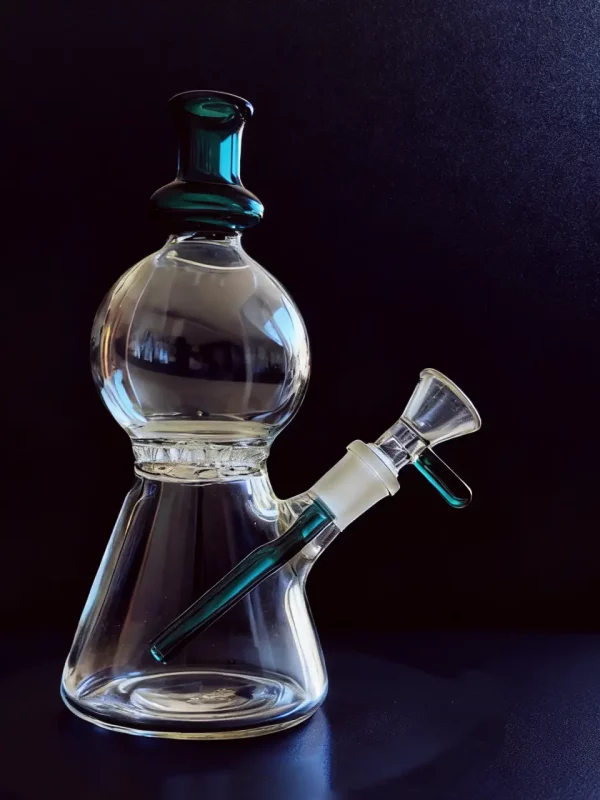 7" Hourglass Glass Bong with Honeycomb Perc