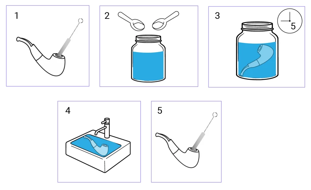 
Clean your bong bowl by placing it in a container filled with isopropyl alcohol and salt
