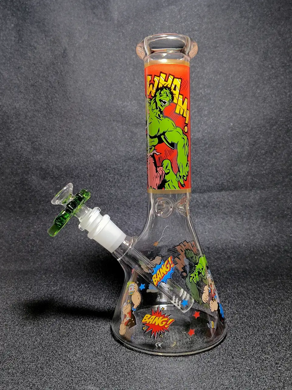 10" Hulk vs. Popeye Comic Crossover Clash Beaker Glass Bong