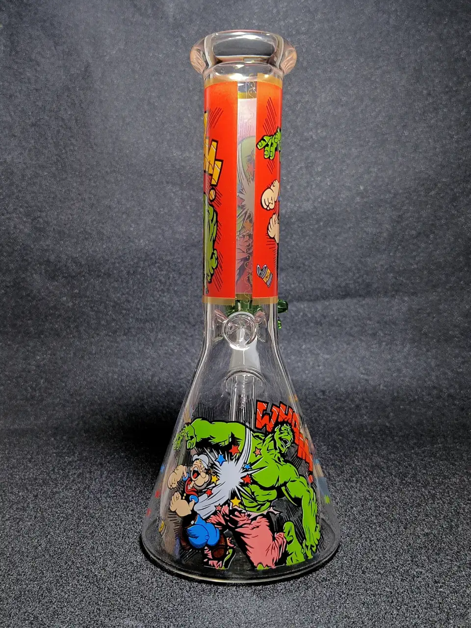 10" Hulk vs. Popeye Comic Crossover Clash Beaker Glass Bong