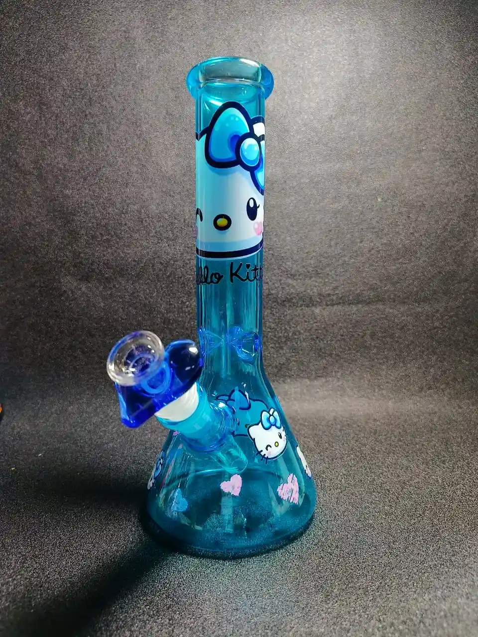 10" Ice Crystal Blue Hello Kitty Y2K Beaker Glass Bong