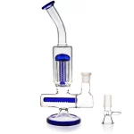 12" Inline to Tree Perc Bent Neck Glass Bong