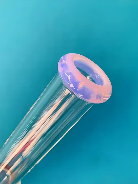 16" Inverted 4 Gridded Perc Bong with Pink Accents